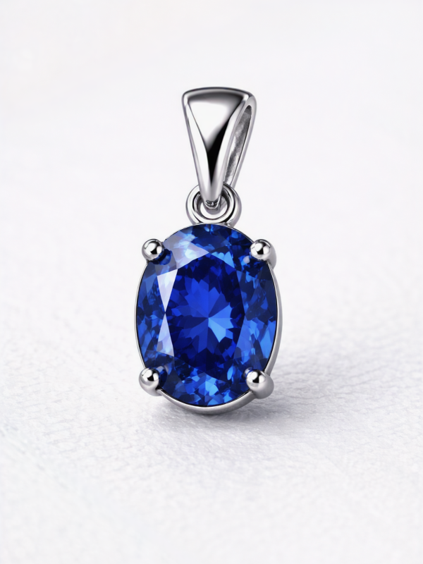 Silberanhänger mit natürlichem blauen Saphir